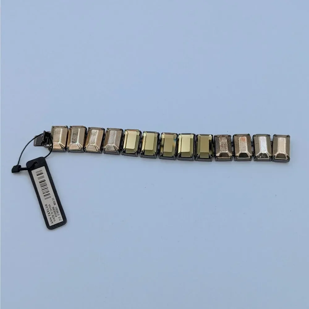 Ann Taylor Mixed Metal Statement Bracelet | Champagne Glass Links